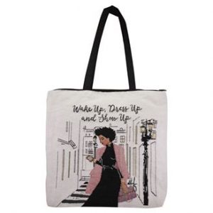 Wake Up Dress Up Show Up Woven Tote Bag