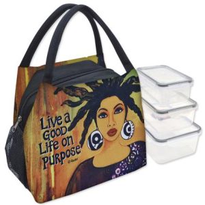 Live A Good Life On Purpose Lunch Bag Set with Box Containers