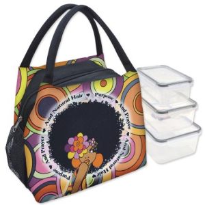 Purpose Prayer And Natural Hair Lunch Bag Set with Box Containers